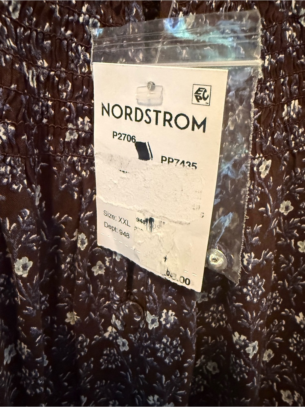 Madewell Shirred Splitneck Floral Midi Dress in Chocolate Raisin, Size XXL, NWT - Picture 10 of 11